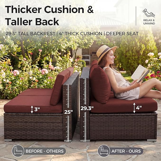NICESOUL 7 Piece Modular Outdoor Furniture Set - Image 7