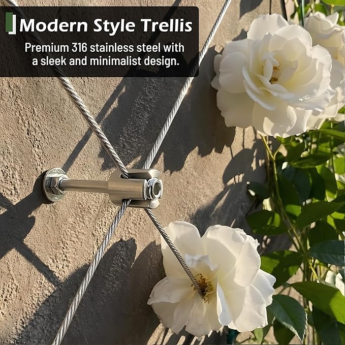 Wire Trellis for Climbing Plants Outdoor, 12-Set Wall Wire Trellis Kit - Image 2