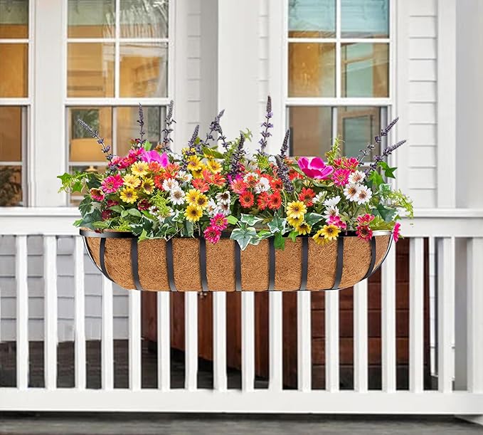 Y&M 24" Coco Liner for Window Box Deck Basket Planter Trough Coconut Fiber - Image 8