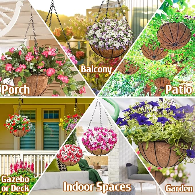 ZeeDix 3 Pack 16 Inch Large Hanging Baskets - Image 5