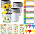 Capoda 24 Sets Garden Flower Pots Crafts Kit DIY Spring Plastic Seedling by Capoda