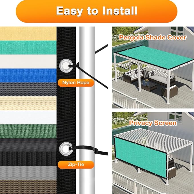 Artpuch Outdoor Pergola Shade Cover 5' X 13' Sun Shade Cloth - Image 5