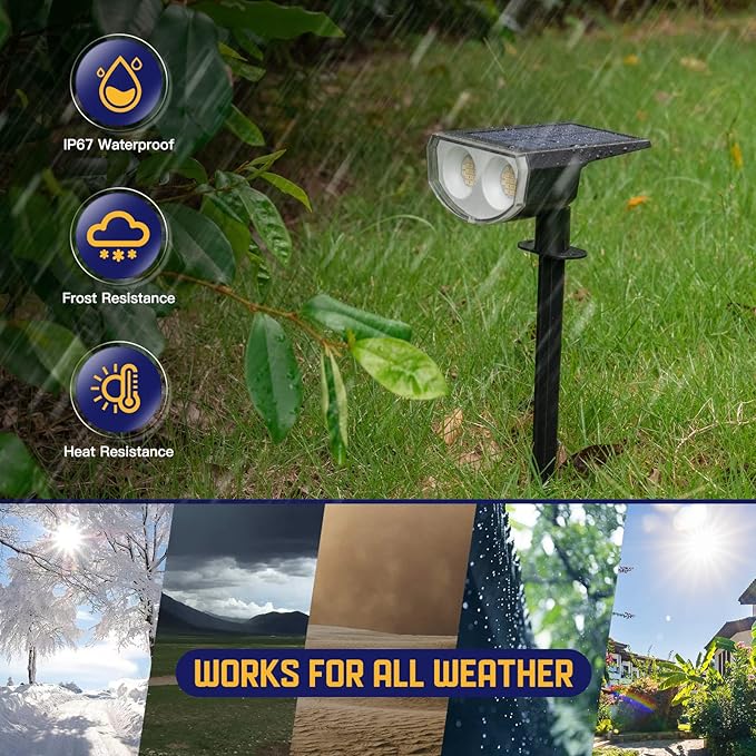Kyosho Solar Spot Lights Outdoor, IP67 Waterproof 38 LED Solar Powered - Image 2