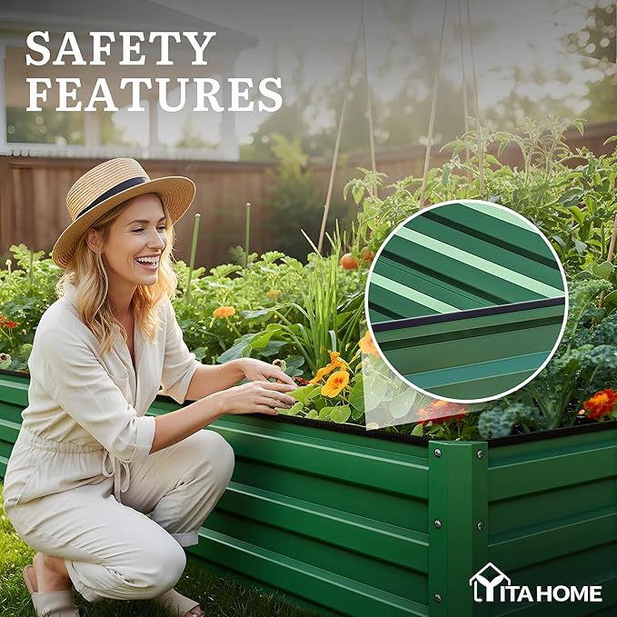 YITAHOME 6pcs 12x4x1 ft Galvanized Raised Garden Bed Kit, Large Metal Planter - Image 6
