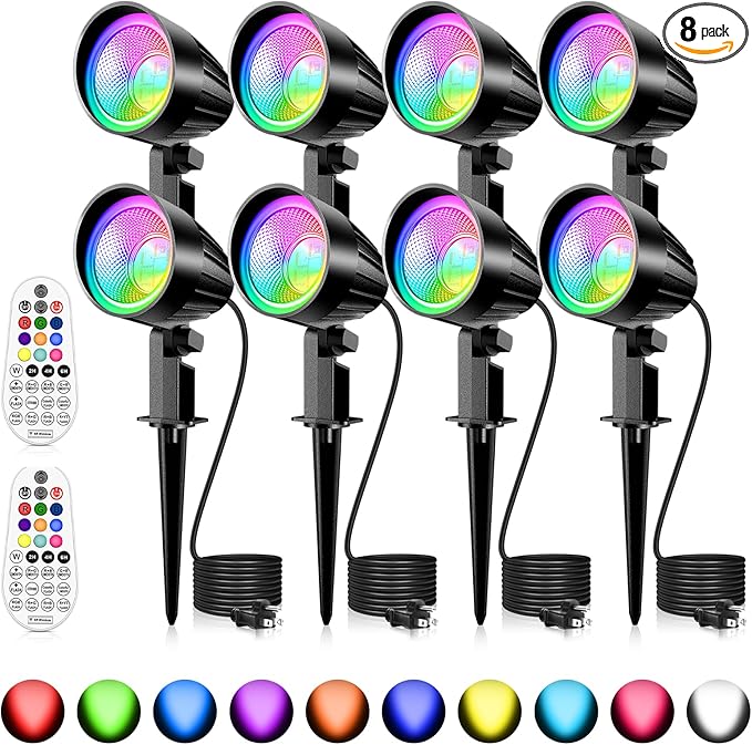 MEIKEE 15W RGB Landscape Spot Lights Outdoor, RGBW Color Changing Landscape by MEIKEE