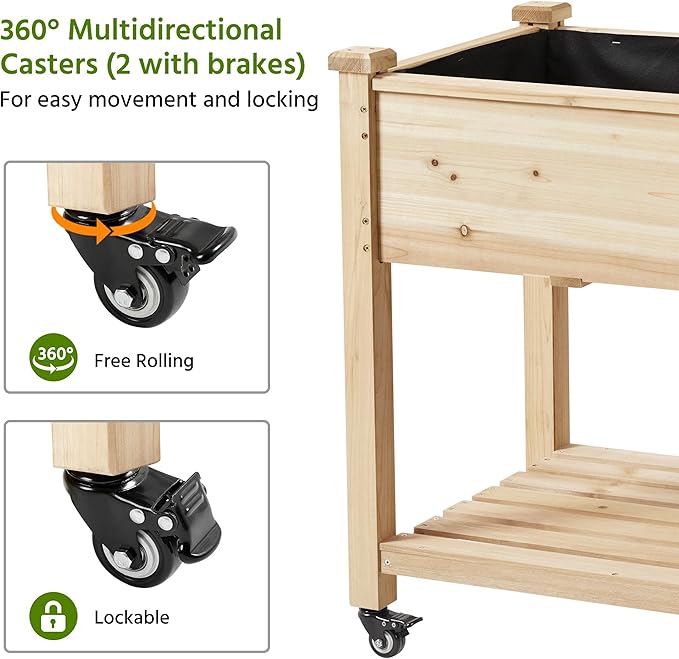 Yaheetech 42x23x33in Wooden Raised Garden Bed - Image 8