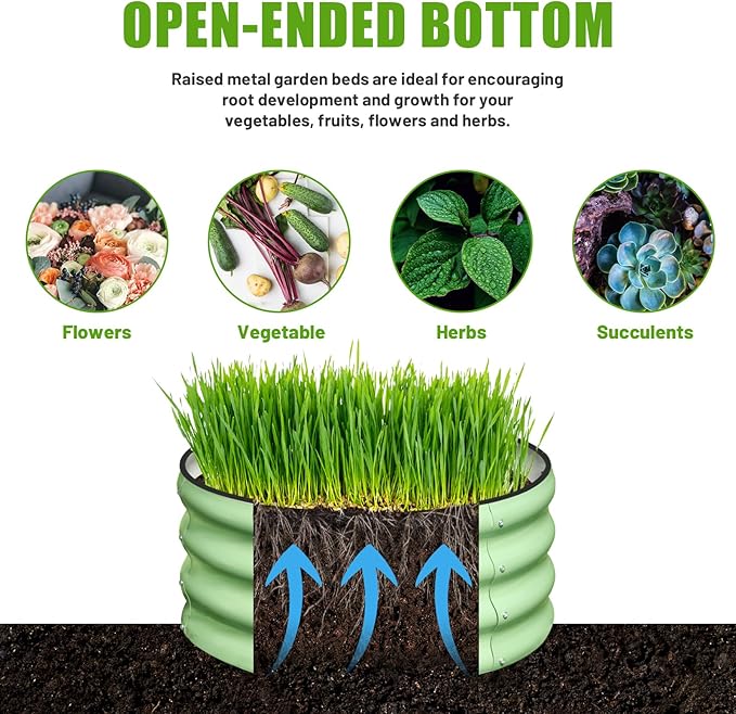 SnugNiture 2x2x1ft Round Galvanized Raised Garden Bed Kit Outdoor, Metal - Image 4
