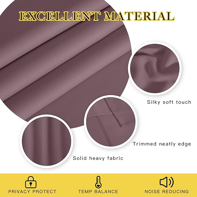 NICETOWN Blackout Curtains 72 inches Long, Grommet Privacy Window Treatment - Image 2