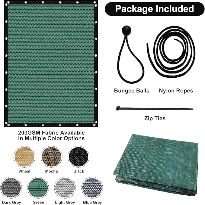 Artpuch 90% Sun Shade Cloth, 10 x 12 FT Pergola Shade Cover Canopy - Image 5