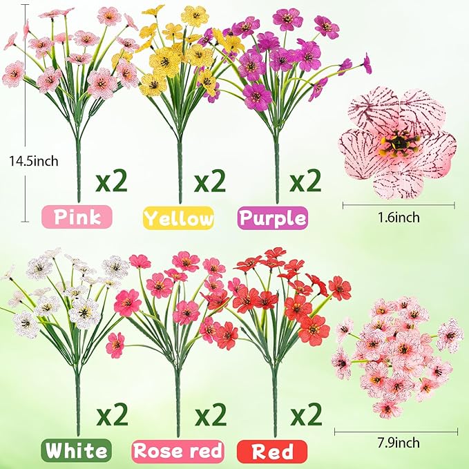 MACTING 12 Bundles Artificial Spring Flowers - Image 5
