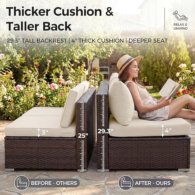 NICESOUL 7 Piece Outdoor Patio Furniture Set - Image 7