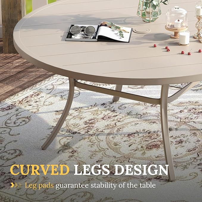 VICLLAX 63" Outdoor Round Patio Table - Image 6