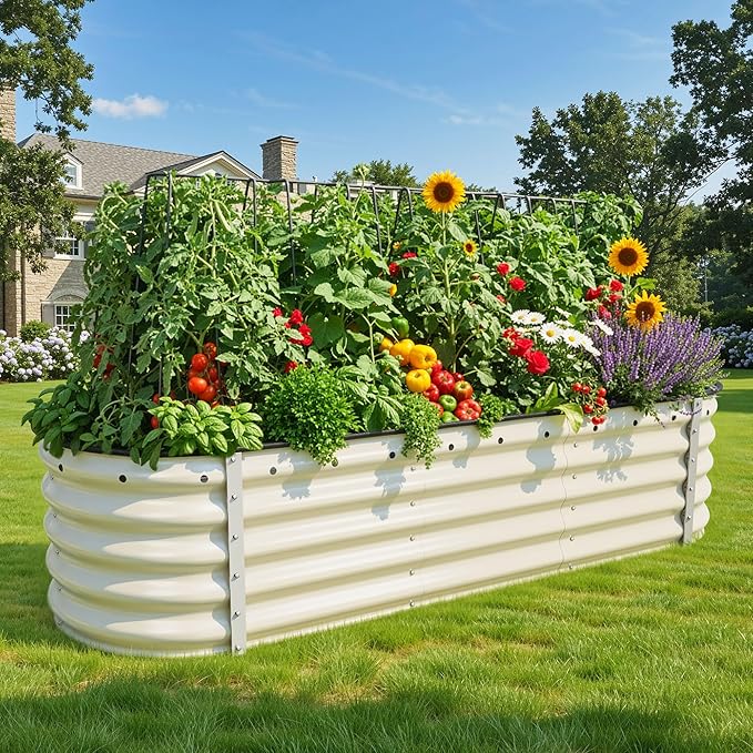 YITAHOME 17" Tall 6 in 1 Large Raised Garden Bed Kit, 6.5x2x1.4ft Galvanized by YITAHOME