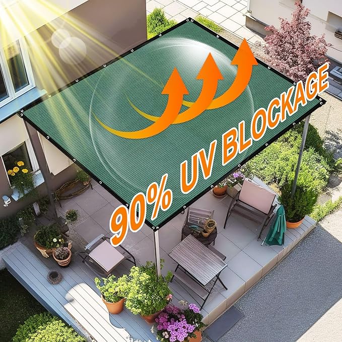Artpuch 90% Sun Shade Cloth, 12 x 12 FT Pergola Shade Cover Canopy - Image 2