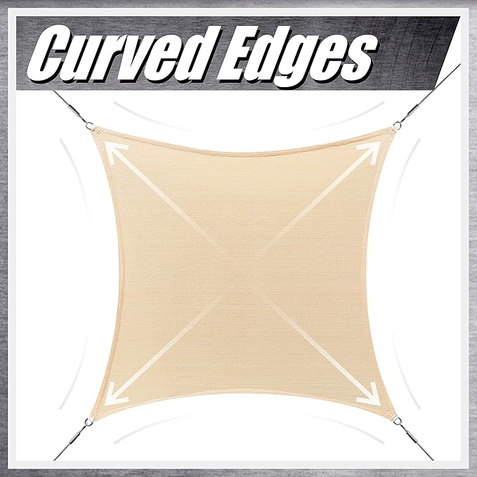 ColourTree 14' x 14' Turquoise Rectangle CTAPS16 Sun Shade Sail Canopy Mesh - Image 8