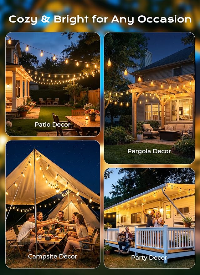 Brightown 202FT Solar String Lights Outdoor Waterproof, Patio Lights - Image 7