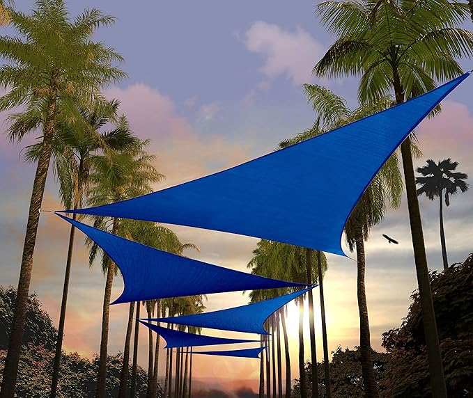 Amgo Custom Size 11' x 11' x 11' Blue Triangle Sun Shade Sail UPF50+ AGTAPRT12 by Amgo