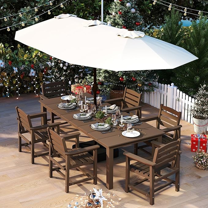 5-Piece Brown Outdoor Dining Set - Image 8