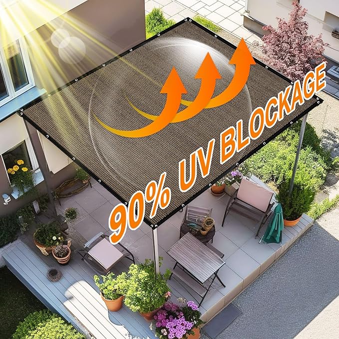 Artpuch 90% Sun Shade Cloth, 5 x 16 FT Pergola Shade Cover Canopy - Image 3
