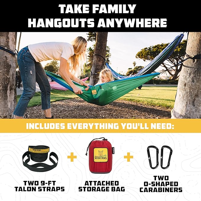 Wise Owl Outfitters Camping Hammock – 500lbs Portable Hammock - Image 4