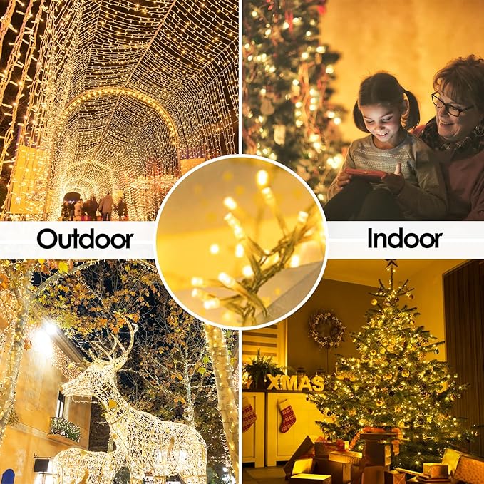 Extra-Long 300LED Christmas Lights Outdoor Indoor, Upgraded Warm White String - Image 6