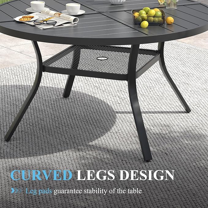 VICLLAX Patio Dining Set for 6, All Weather Metal Outdoor Furniture Set - Image 6