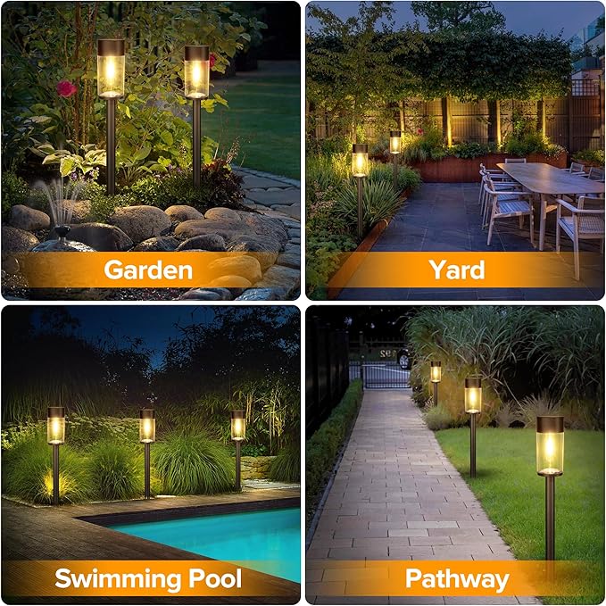 UME 10 Pack Solar Pathway Lights Outdoor, Bright Solar Garden Lights - Image 7