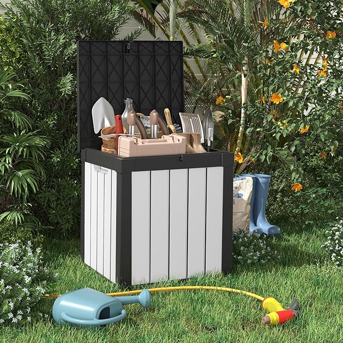 EasyUp 50 Gallon Outdoor Storage Box, Resin Waterproof UV-Resistant Deck Box - Image 7