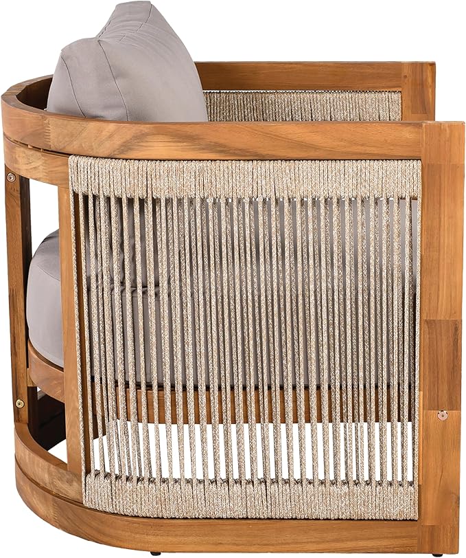 Merax 4-Piece Patio Premium Acacia Wood Outdoor Furniture Set, All Weather - Image 7