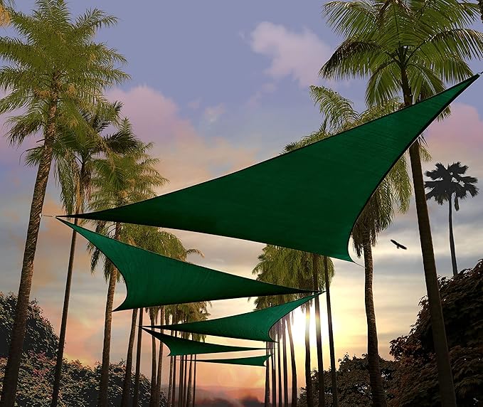 Amgo Custom Size 8' x 8' x 8' Green Triangle Sun Shade Sail Order to Make by Amgo