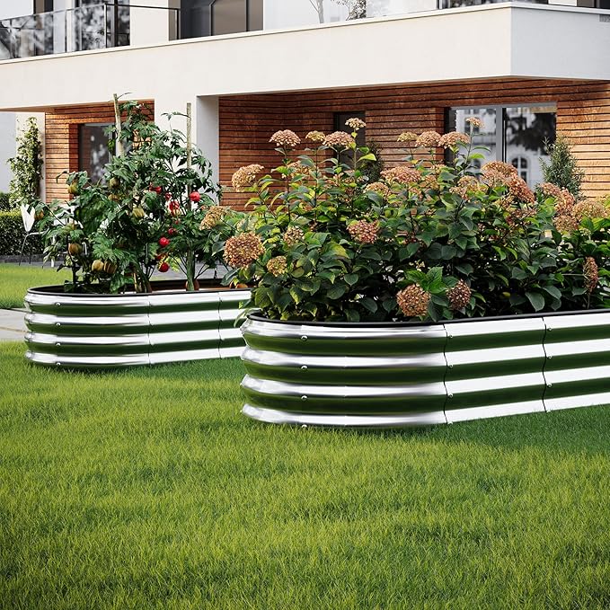 Galvanized Metal Planter Round Raised Garden Bed Kit - Image 6
