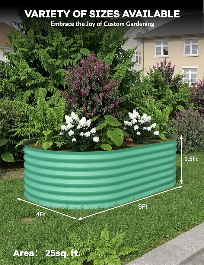 GarveeLife 8x4x1.5 ft Galvanized Raised Garden Bed - Image 3