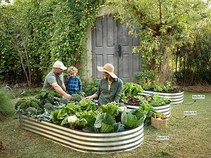 Plant & Plot Galvanized Raised Garden Beds Outdoor // 8×4×1 ft Planter Raised - Image 6