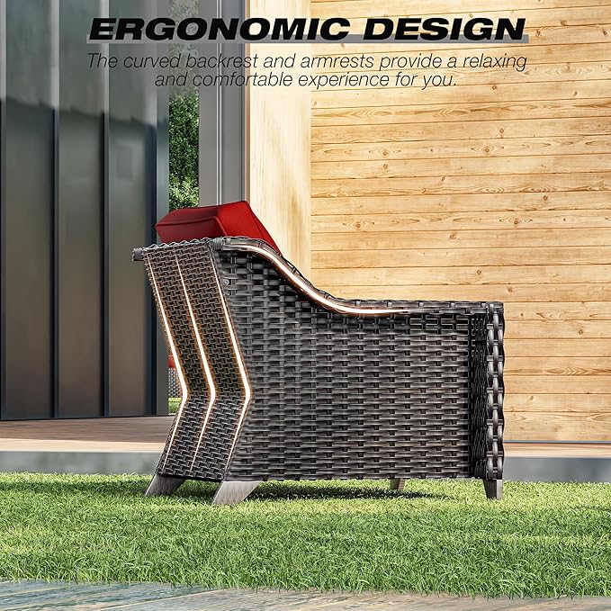 Joyside Wicker Patio Furniture Sets, 5 Pieces Upgraded Large Size Outdoor - Image 5