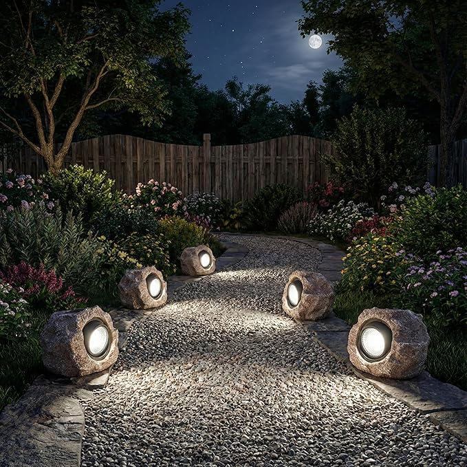 Solar Rock Lights Outdoor Garden Waterproof - Image 2