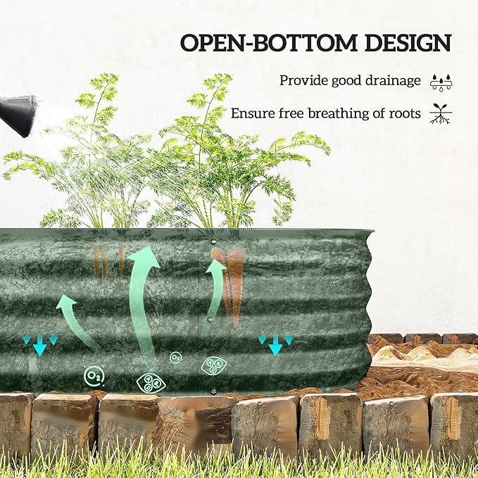 Outsunny 3.5' x 2' x 1' Galvanized Raised Garden Bed Kit, Outdoor Metal - Image 4