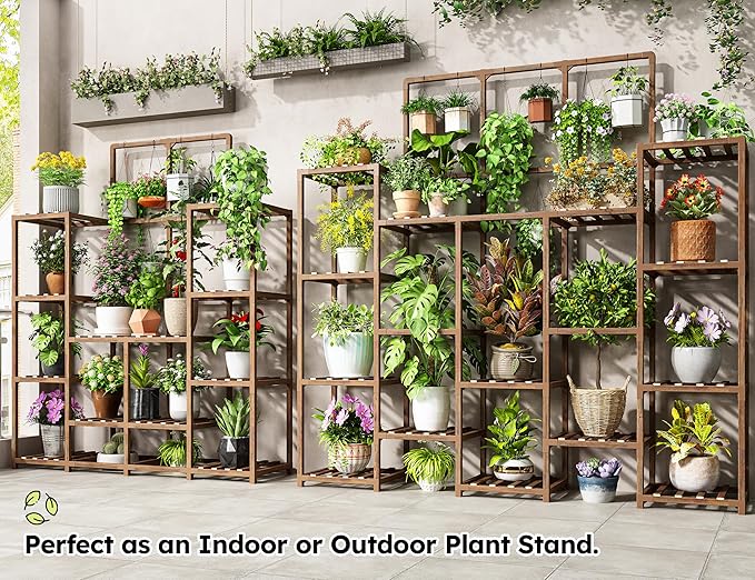 EnHomee Plant Stand Indoor Wood Plant Stand Outdoor Tiered Plant Shelf - Image 4