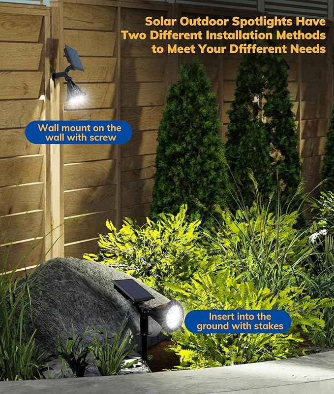 Solar Spot Lights for Outside, 21 LED Outdoor Solar Lights for Yard, 4 Pack - Image 4