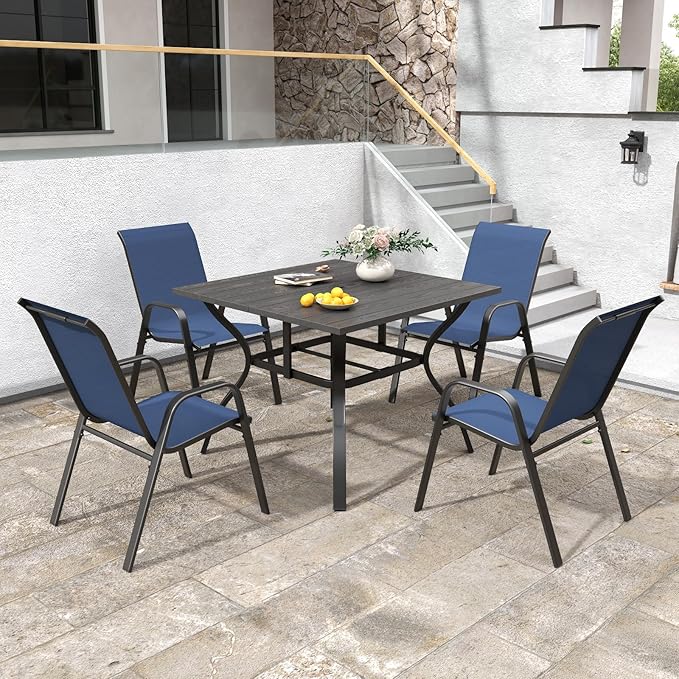 Patio Chairs, Stackable Outdoor Dining Chairs - Image 3