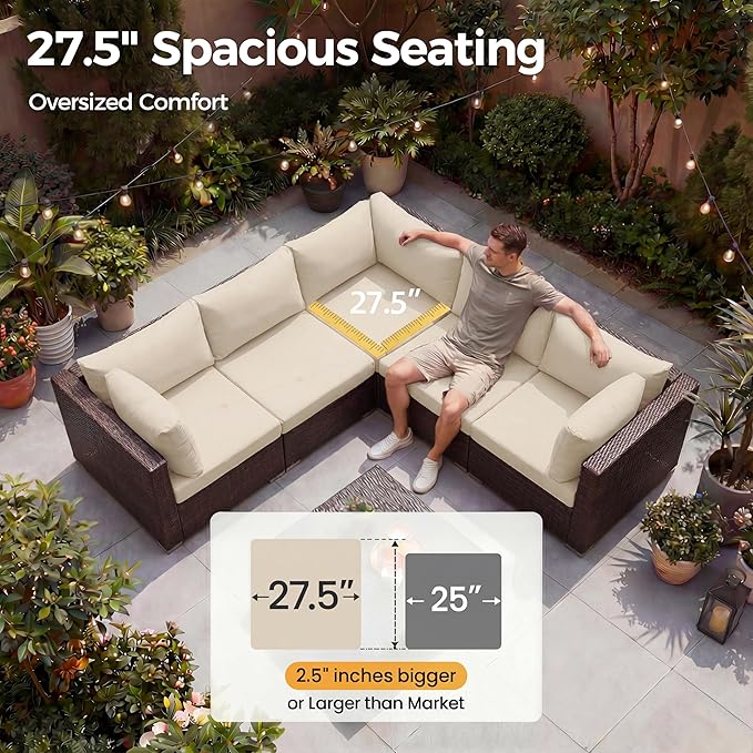 NICESOUL 7 Piece Outdoor Patio Furniture Set - Image 6
