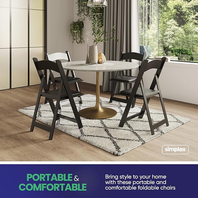 SIMPLEX 12 Black Resin Stackable Folding Chair - Image 4