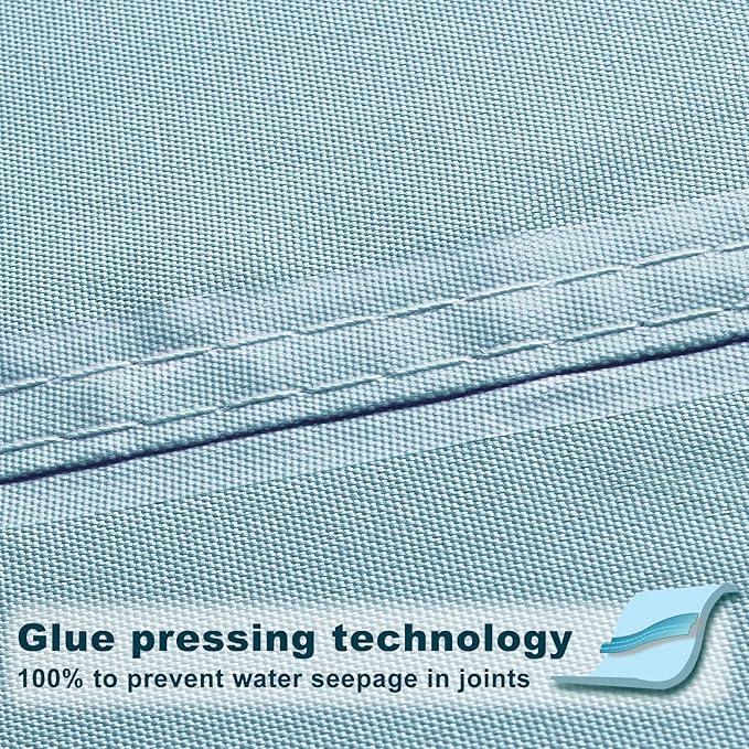 SUNNY GUARD Waterproof Sun Shade Sail 10' x 10' Sky Blue Triangle UV Block - Image 3