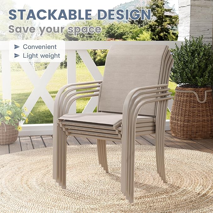 VICLLAX 5 Pieces Patio Dining Set, Outdoor Furniture Set Includes 37.8" Square - Image 3