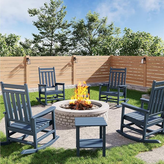 HDPE Rocking Chair Outdoor Set of 4 by Garvee