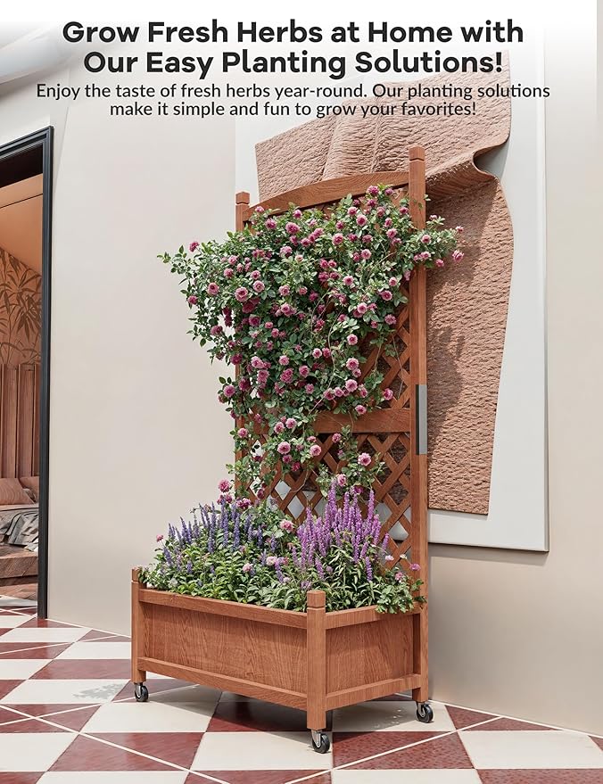 GarveeLife 2-Pack Tall Wood Planter Box - Image 7