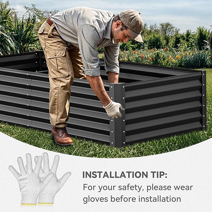 YITAHOME 6x3x1.5ft Large Raised Garden Bed Kit, Galvanized Metal Planter Box - Image 2