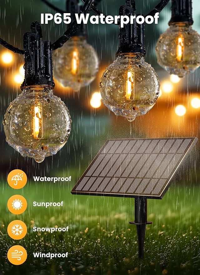 Brightown 58FT Solar String Lights Outdoor - Image 3