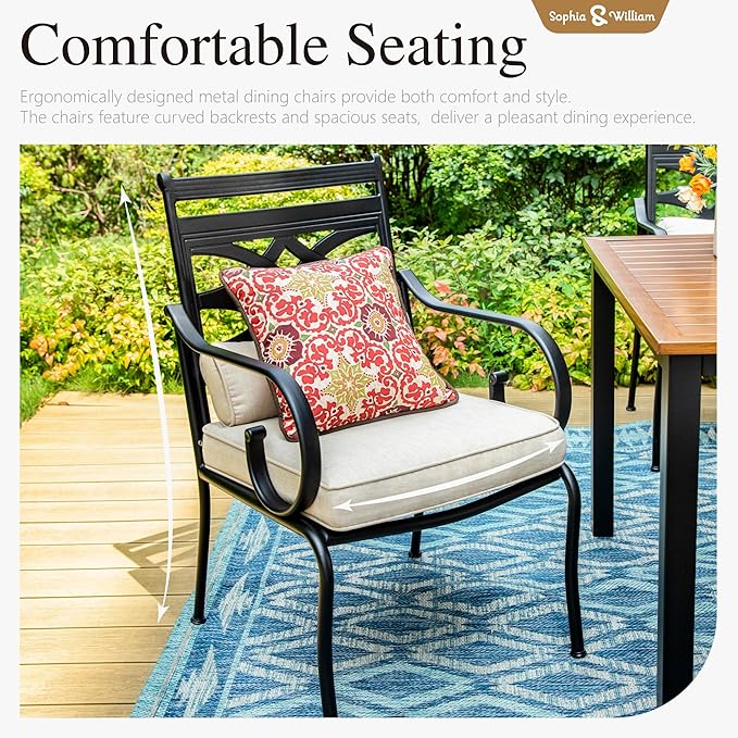 Sophia and William Outdoor Patio Dining Set - Image 4