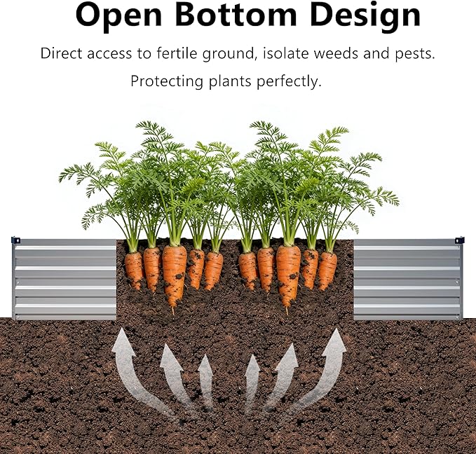 4x3x1 ft Galvanized Raised Garden Bed, Outdoor Planter Box Metal Patio Kit - Image 4