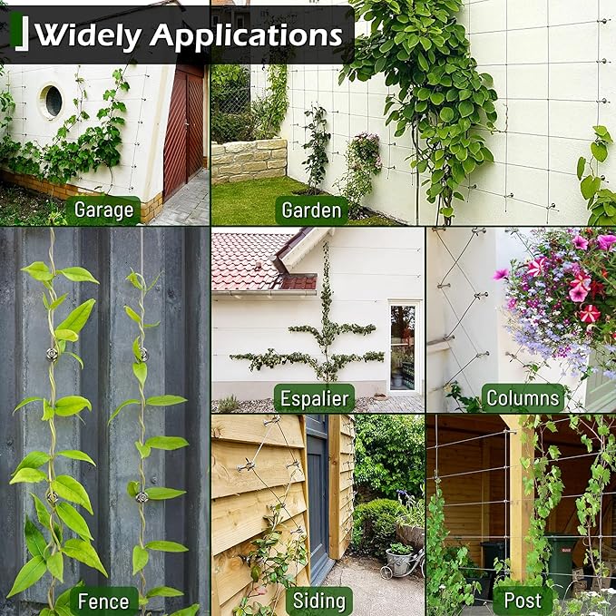Wire Trellis for Climbing Plants Outdoor, 20-Set Wall Wire Trellis Kit - Image 7